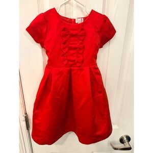 Biscotti Dress Red Satin Triple Bow Holiday Flower Girl Special Occasion 3T